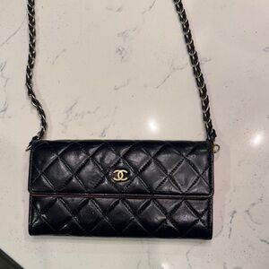 Chanel Black Quilted Crossbody with Gold Accents